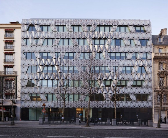 Iconic Paris Origami Buildings Imitation Marble Exterior